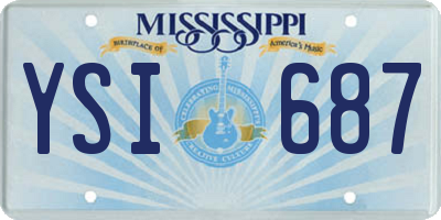 MS license plate YSI687