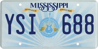 MS license plate YSI688