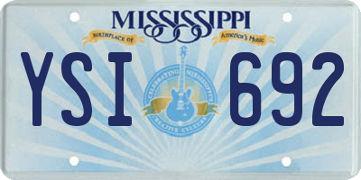 MS license plate YSI692