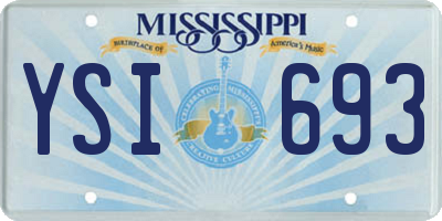 MS license plate YSI693