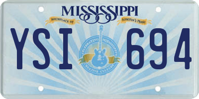 MS license plate YSI694