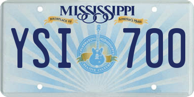 MS license plate YSI700