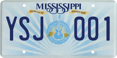 MS license plate YSJ001