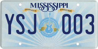 MS license plate YSJ003