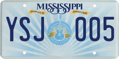 MS license plate YSJ005