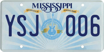 MS license plate YSJ006