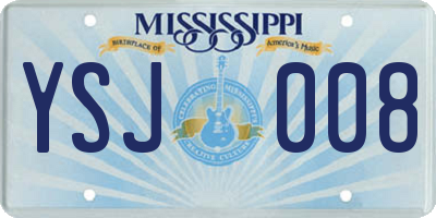 MS license plate YSJ008