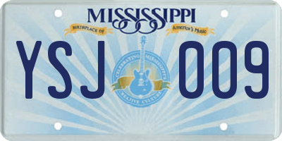 MS license plate YSJ009