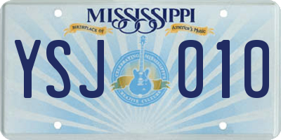 MS license plate YSJ010