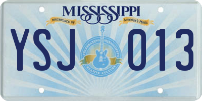 MS license plate YSJ013