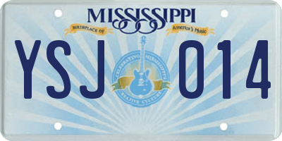 MS license plate YSJ014