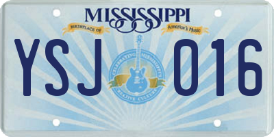 MS license plate YSJ016