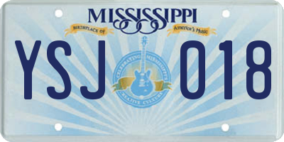 MS license plate YSJ018