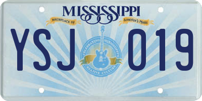 MS license plate YSJ019