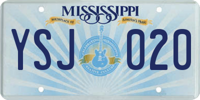 MS license plate YSJ020