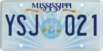 MS license plate YSJ021