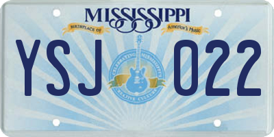 MS license plate YSJ022