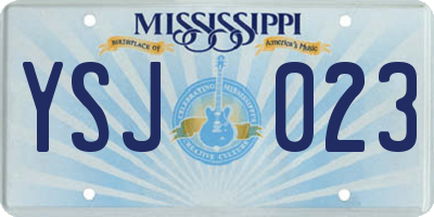 MS license plate YSJ023
