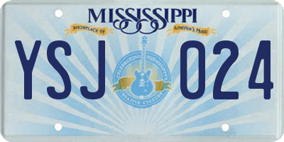 MS license plate YSJ024