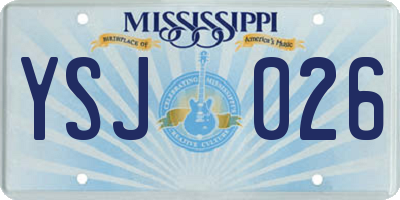 MS license plate YSJ026