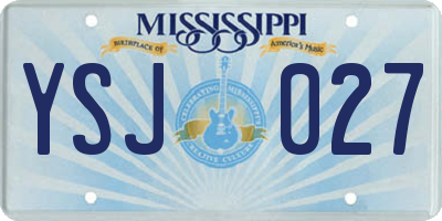 MS license plate YSJ027