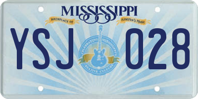 MS license plate YSJ028
