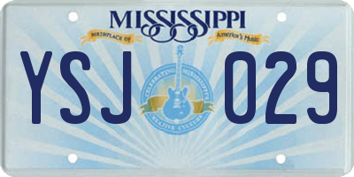 MS license plate YSJ029