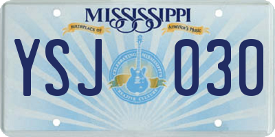 MS license plate YSJ030