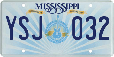 MS license plate YSJ032