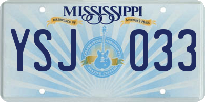 MS license plate YSJ033
