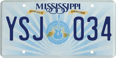 MS license plate YSJ034
