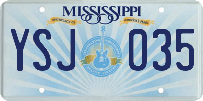 MS license plate YSJ035