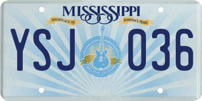 MS license plate YSJ036