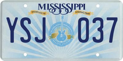 MS license plate YSJ037