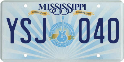 MS license plate YSJ040