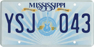 MS license plate YSJ043