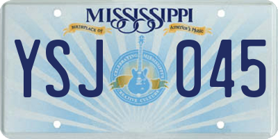 MS license plate YSJ045