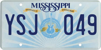 MS license plate YSJ049