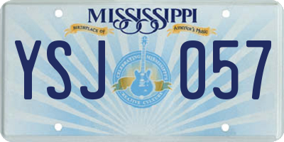 MS license plate YSJ057
