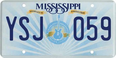 MS license plate YSJ059