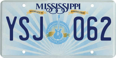 MS license plate YSJ062
