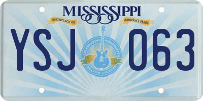 MS license plate YSJ063