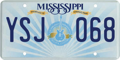 MS license plate YSJ068