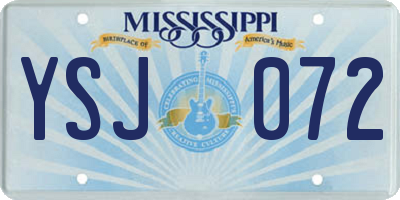 MS license plate YSJ072