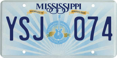 MS license plate YSJ074