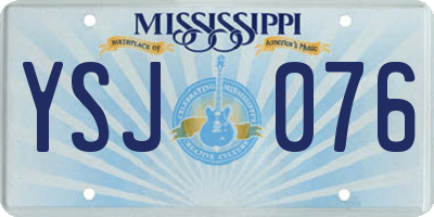 MS license plate YSJ076