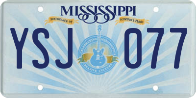MS license plate YSJ077