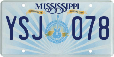 MS license plate YSJ078