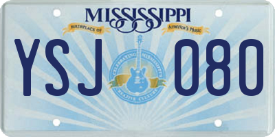 MS license plate YSJ080