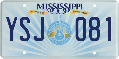 MS license plate YSJ081